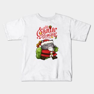 Christmas Santa Cat Kids T-Shirt